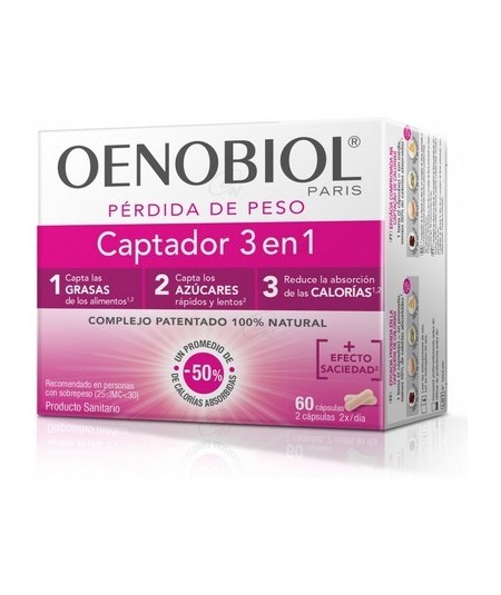 Complemento para Pérdida de Peso Oenobiol  3 en 1 duo 60 Cápsulas